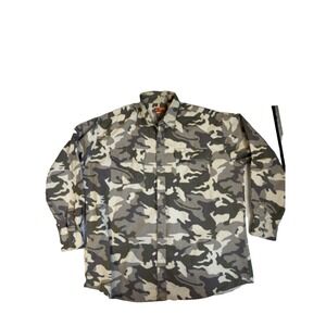 Canyon Guide Outfitters Mens XL Camo Rip Stop Button Down Shirt Outdoors Hunting